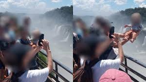 Homem que arriscou vida de bebê para foto nas Cataratas do Iguaçu correu risco de derrubá-lo em queda equivalente a prédio de 27 andares