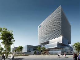 Located At The Traditional Chinese Medicine Science And Tech Park Within The New High Tech Business Par Building Office Building Architecture Chinese Buildings