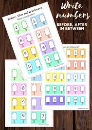 Worksheet Write Numbers Before After And In Between Alphabet Letter Crafts Numbers Kindergarten Sequencing Activities Kindergarten