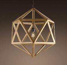 Wood Meets Geometric Design In One Of Today S Top Trends Wooden Pendant Lighting Polyhedron Geometric Lamp