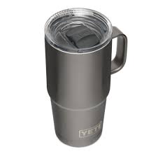 For those who love a handle to tote around their mug, this is your cup. Yeti 20 Oz Travel Mug With Handle Tumbler Cup Stronghold Lid Grey Graphite Hunting Waterfalls