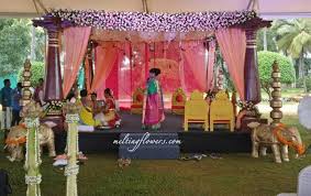 Stage, flower decoration for engagements, receptions in bangalore(295). Mandap Decorations Wedding Mandap Mandap Flower Decorations Melting Flowers