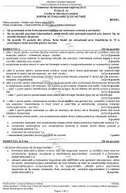 Modele De Subiecte 2015 Romana Profil Real Tehnologic