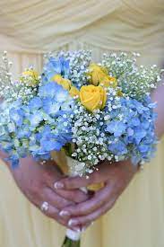 Check spelling or type a new query. Blue And Yellow Hydrangea Rose And Baby S Breath Bouquet