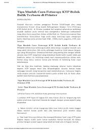 Tips Mudah Cara Fotocopy Ktp Bolak Balik Terbaru Di Printer Reader View