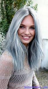 Blue Gray Hair7 Front Lace Wigs Human Hair Grey Hair Wig Grey Hair Looks