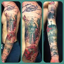 British Army Inspired Sleeve By Richard Dean Alanstattoostudio Military Tattoos Military Sleeve Tattoo Army Tattoos