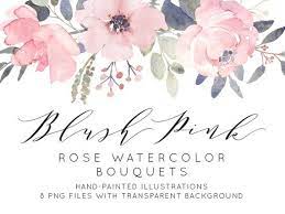 Blush Pink Roses Watercolor Clipart Dusty Pink Flowers Etsy Watercolor Rose Blush Pink Rose Clip Art