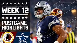 Redskins Vs Cowboys Nfl On Thanksgiving Week 12 Game Highlights Youtube