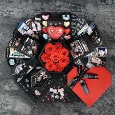 Heart Shape DIY Handmade Photo Album Surprise Explosion Bouncing Gift Box