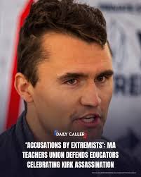 The largest teachers union in Massachusetts is demanding that school  districts back off from disciplining educators who publicly cheered the  assassination of Charlie Kirk. http://dlvr.it/TN7Px6