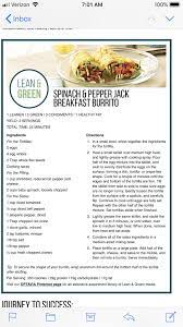 Spinach And Or Jack Breakfast Burritos Lean Protein Meals Lean Eating Lean And Green Meals
