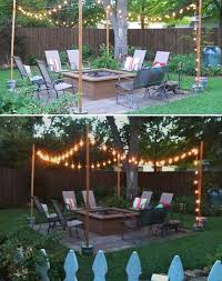 Diy outdoor solar lighting using rope solar light and rustic wire this is a simple project; Creative Patio Outdoor Bar Ideas You Must Try At Your Backyard Backyard Lighting Diy Outdoor Lighting Diy Patio