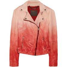 Muubaa Fornas Ombre Leather Biker Jacket Pastel Leather Jacket Jackets Pink Biker Jacket