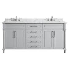 Home Decorators Collection Aberdeen 72 In W X 22 In D Bath Vanity In Dove Grey With Carrara Marble Top With Whi In 2020 White Sink Marble Bathroom Marble Vanity Tops