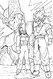 Dragon ball coloring pages trunks. Songoku Trunks And Cell Dragon Ball Z Kids Coloring Pages