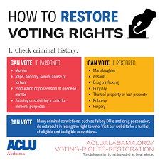 A dui violation in iowa will stay on a driver's record for 12 years. Voting Rights Restoration Aclu Of Alabama