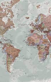 Classic World Map Wallpaper Mural Hovia Uk Painting Wallpaper World Map Wallpaper Map Painting