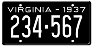 1937 Virginia State License Plate Embossed With Your Custom Number Custom Personalized Vanity Auto Plates Licenseplates Tv