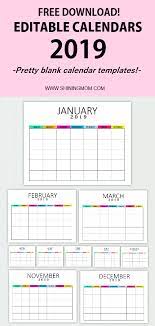 Here is a 100% editable and free 2017 calendar template created by slidemodel that can be used to plan your year ahead. Free Editable Blank Calendar 2019 Colorful Monthly Template Free Calendar Template Editable Monthly Calendar Blank Calendar