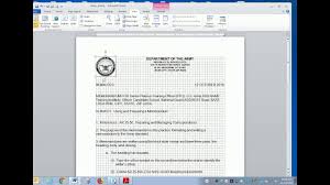How To Write An Army Memo Iaw Ar 25 50 Youtube