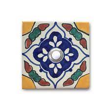 Perfect doorbell for your curb appeal! 3x3 Handcrafted Ceramic Tile Doorbell Cover With Lighted Button Chase Alexander Designs