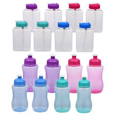 Bulk Colorful Plastic Water Bottles 2 Ct Packs Dollar Tree