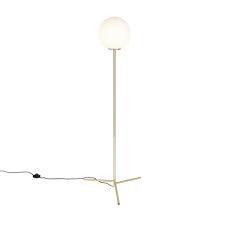 Qazqa Art Deco Art Deco Stehlampe Messing Mit Real