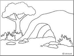Contact paper, tissue paper, googly eyes. Coloring Page Landforms Cave Abcteach
