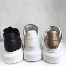 Black And White Alexander Mcqueen Sneakers 2018 Alexander Mcqueen Es Sneaker Black Smooth All White And White With Rose Gold Tab 680 Schoenen