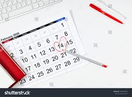 Valentine S Day Background Office Table Date February 14 On Calendar 2020 Valentine S Day Red Heart Circle In 2020 Valentines Day Background Valentines Office Table