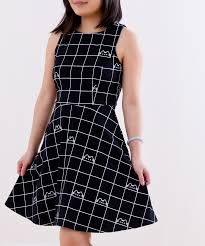 Pusheen Black Grid Dress Grid Dress Fashion Dresses