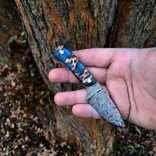 If buying for this purpose i would suggest that you clean out the voids with a craft knife before doing the infill. Damascus Neck Knife With Blue Cholla Cactus Scales And Stainless Steel Pins Hope You Like It Knifemaking