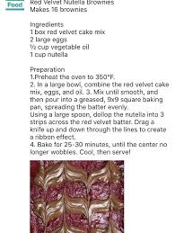 Red Velvet Nutella Brownies From Buzzfeed Food Nutella Brownies Brownie Ingredients Red Velvet Cake Mix