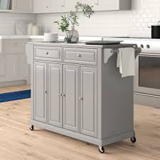 Explore a collection of kitchen carts and islands that make for efficient mobile storage that can be used in the kitchen, office or garage. Stainless Steel Kitchen Islands Carts You Ll Love In 2021 Wayfair