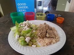 Combining My Love Of Epicure With The 21 Day Fix This Recipe Took 15 Minutes To Make In Total Salad Dressing Greek Salad Dressing Chicken Souvlaki Epicure