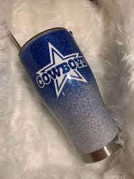 Cowboys Glittered Tumbler Glitter Tumbler Cups Glitter Tumbler Dallas Cowboys