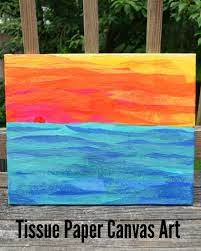 Tissue Paper Canvas Art Amy Latta Creations Tissue Paper Art Kids Canvas Art Tissue Paper Crafts