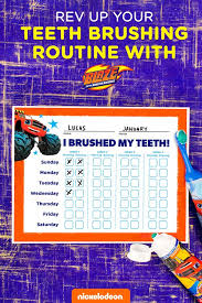 Blaze Teeth Brushing Chart Preschool Milestones