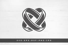 Download Two Crossed Wedding Rings Silhouette Graphic By Vasyako1984 Creative Fabrica SVG Cut Files