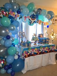 Baby Shark Head Table In 2020 Shark Themed Birthday Party Shark Birthday Party Shark Party Decorations