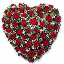 Red roses are perfect to express love and respect. Funeral Flowers Red Rose Funeral Heart