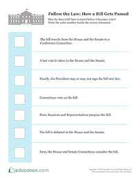 Here you'll find a link to a page with worksheets on each of the 50 states. Follow The Law How A Bill Gets Passed Worksheet Education Com Social Studies Worksheets Free Printable Worksheets Social Studies