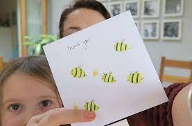 Making handmade thank you cards that kids can make and give. Kids Kitchen Homemade Kids Thank You Cards