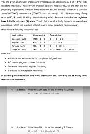 It is a kind of intermediate … You Are Given A Homework Processor Hpro Capable Chegg Com