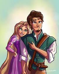 Rapunzel and Eugene Art Print