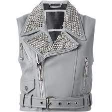 Philipp Plein Lucrezia Sleeveless Biker Jacket 6 340 Bgn Liked On Polyvore Featuring Outerwear Jacket Biker Jacket Womens Biker Jacket Lamb Leather Jacket