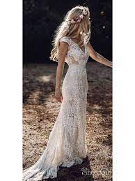 Vintage Lace Rustic Wedding Dresses Cap Sleeve Sheath Boho Wedding Dress Awd1347 Wedding Dress Cap Sleeves Lace Rustic Wedding Sheath Wedding Dress Lace