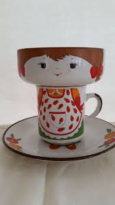 Vintage Interpur Korea Strawberry Girl Bowl Mug Plate Set Etsy Plate Sets Mugs Vintage Housewares