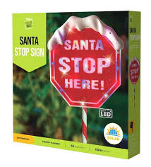 Santa stop here sign made by a child. Solar Santa Stop Here Sign 110cm Christmas Elves Store